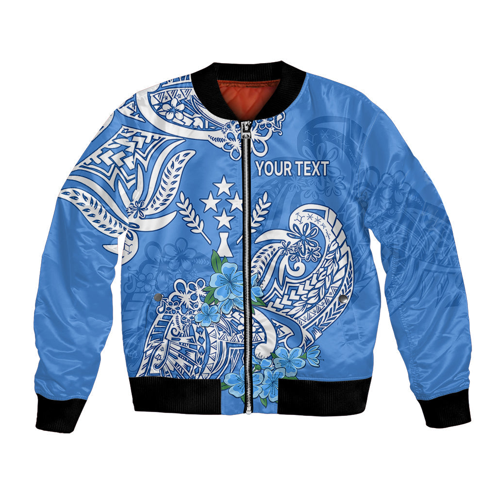 (Custom Personalised) FSM Kosrae State Bomber Jacket Polynesian Floral Tribal