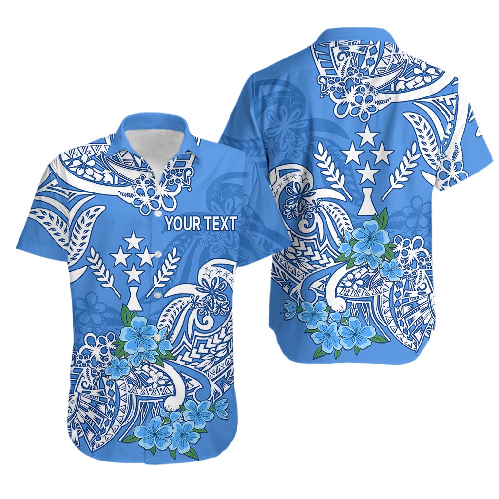 Custom Personalised FSM Kosrae State Hawaiian Shirt Polynesian Floral Tribal