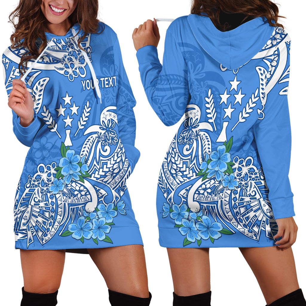 Custom Personalised FSM Kosrae State Hoodie Dress Polynesian Floral Tribal