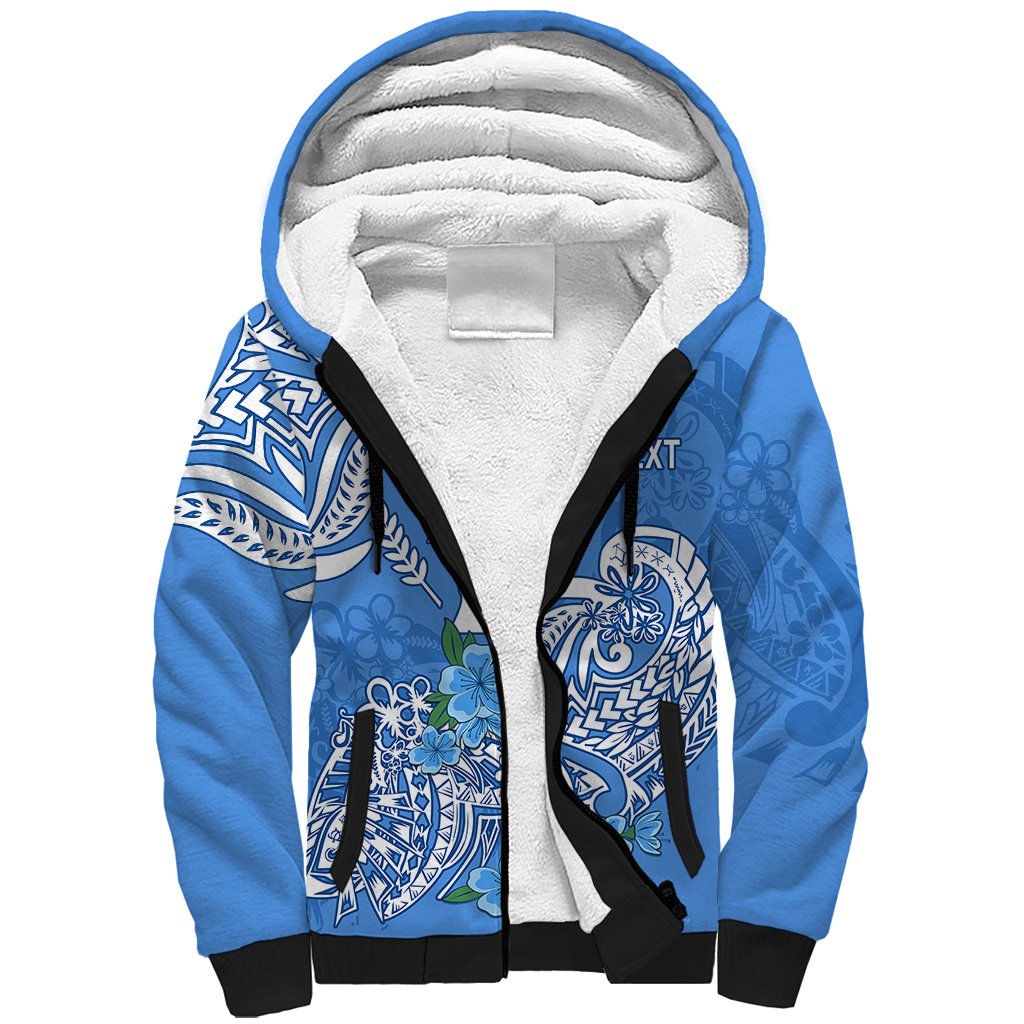(Custom Personalised) FSM Kosrae State Sherpa Hoodie Polynesian Floral Tribal