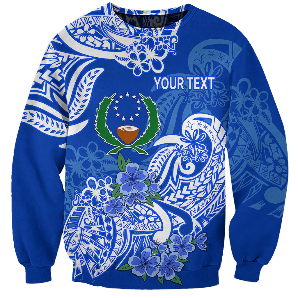 Custom Personalised FSM Pohnpei State Sweatshirt Polynesian Floral Tribal