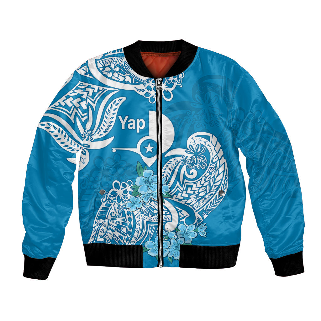 FSM Yap State Bomber Jacket Polynesian Floral Tribal