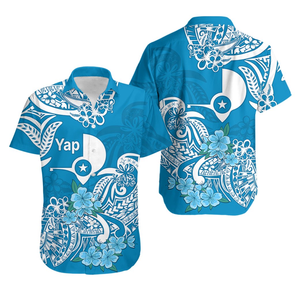 FSM Yap State Hawaiian Shirt Polynesian Floral Tribal