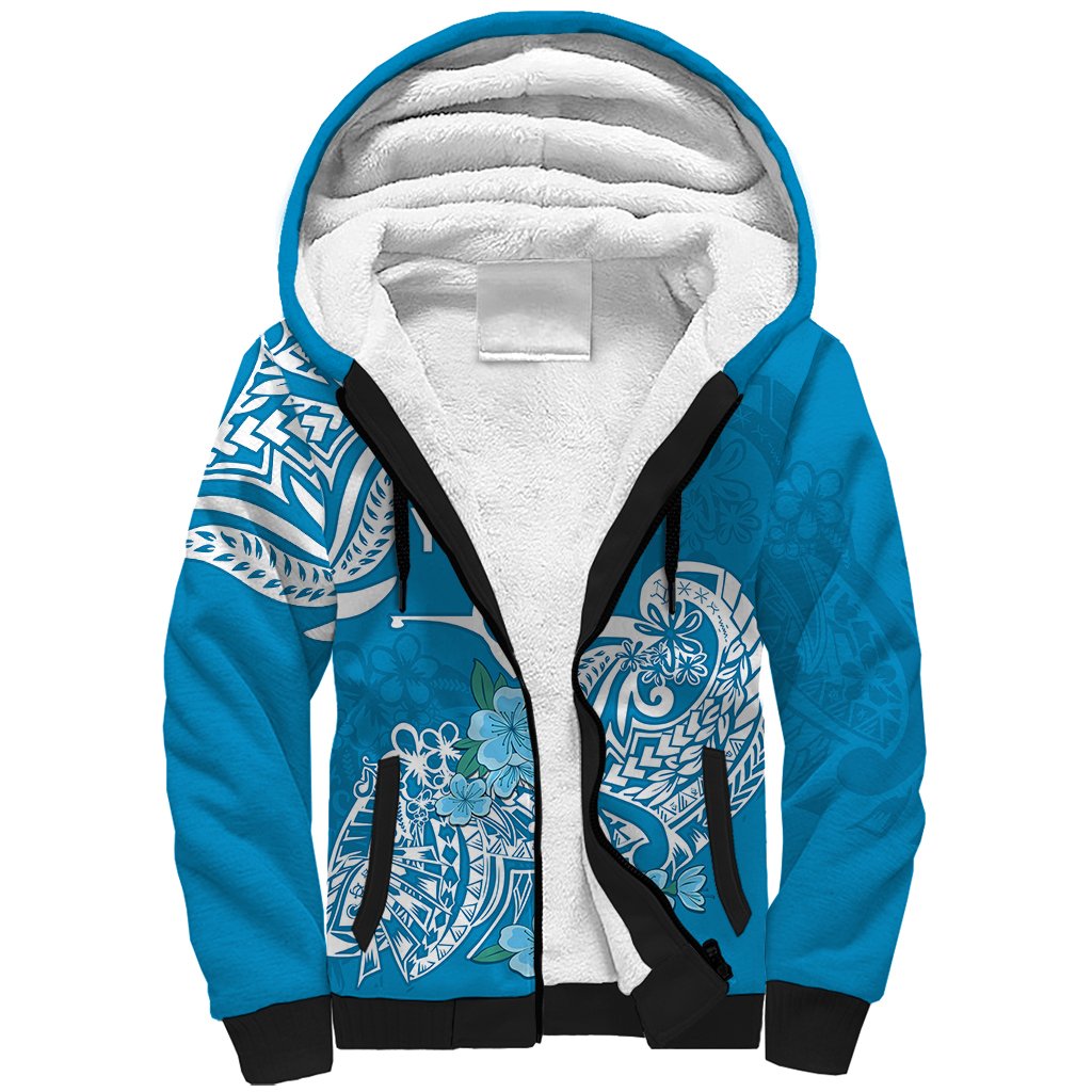FSM Yap State Sherpa Hoodie Polynesian Floral Tribal