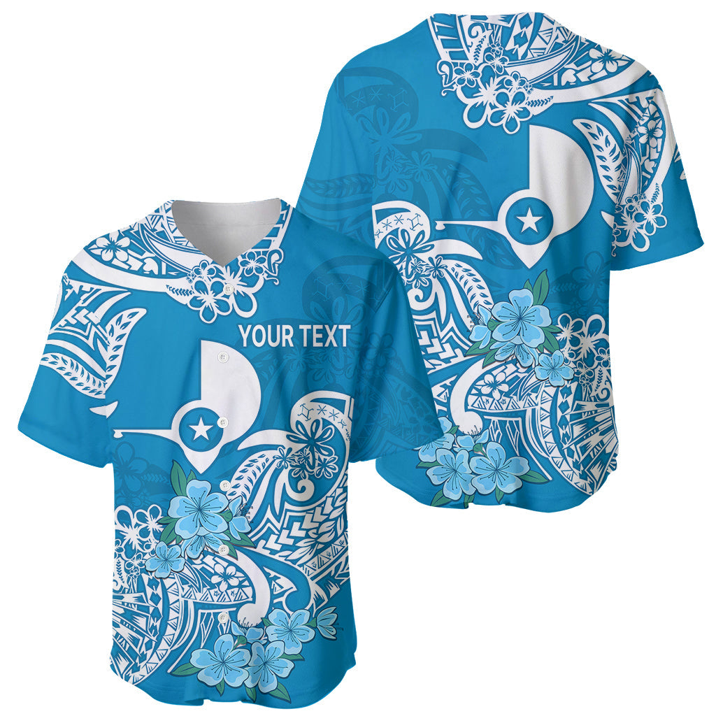 (Custom Personalised) FSM Yap State Baseball Jersey Polynesian Floral Tribal
