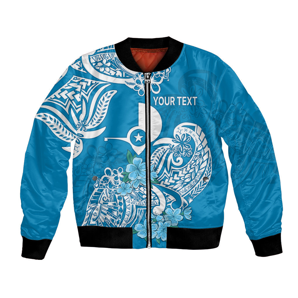 (Custom Personalised) FSM Yap State Bomber Jacket Polynesian Floral Tribal