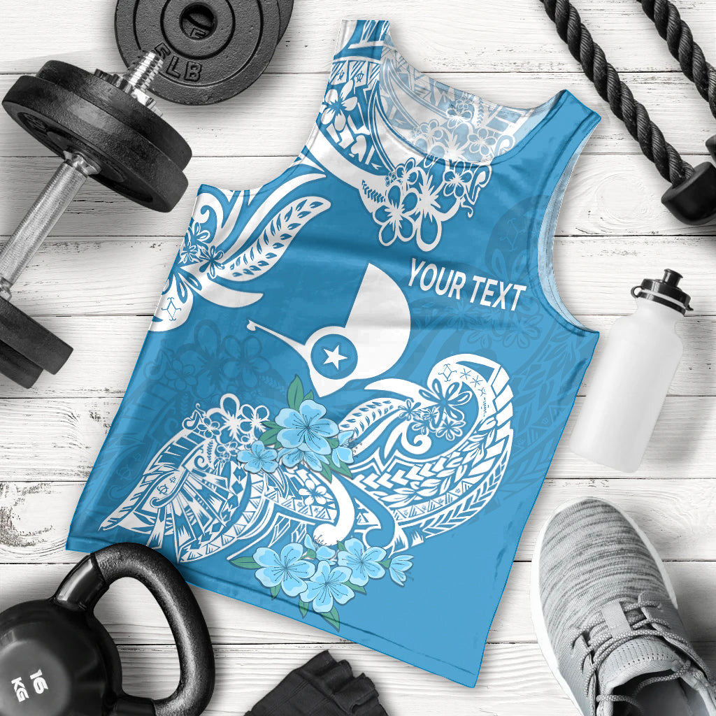 Custom Personalised FSM Yap State Men Tank Top Polynesian Floral Tribal