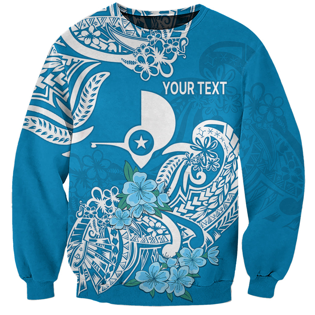 Custom Personalised FSM Yap State Sweatshirt Polynesian Floral Tribal