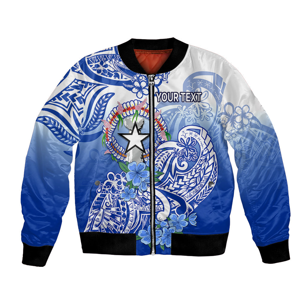 (Custom Personalised) Northern Mariana Islands Bomber Jacket Polynesian Floral Tribal