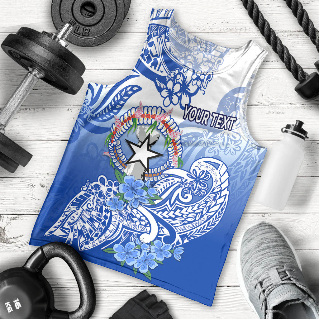 Custom Personalised Northern Mariana Islands Men Tank Top Polynesian Floral Tribal