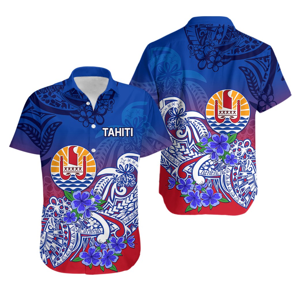 Tahiti Hawaiian Shirt Polynesian Floral Tribal