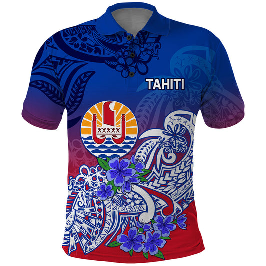 Tahiti Polo Shirt Polynesian Floral Tribal