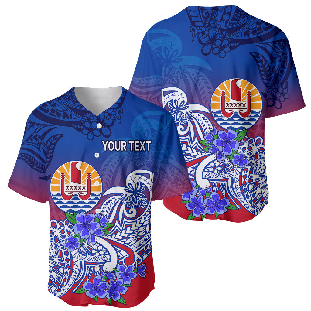 (Custom Personalised) Tahiti Baseball Jersey Polynesian Floral Tribal