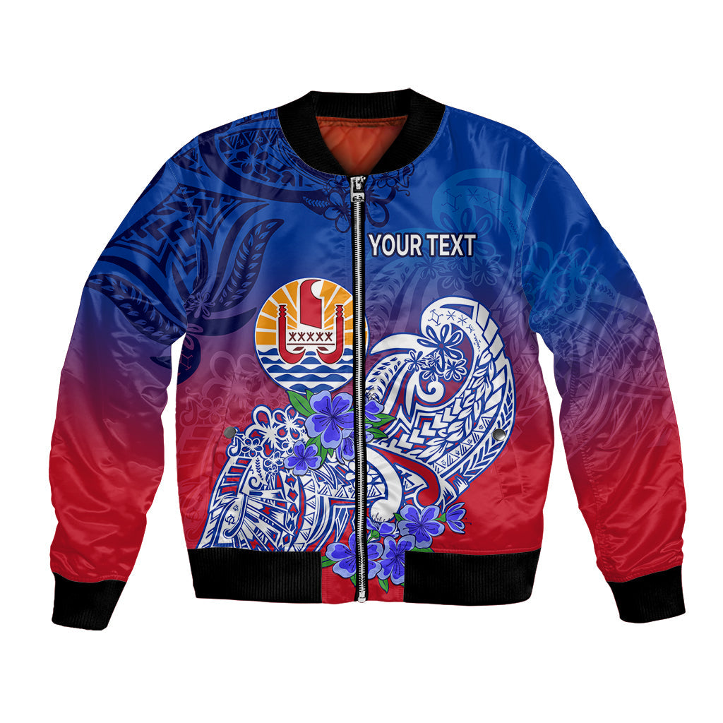 (Custom Personalised) Tahiti Bomber Jacket Polynesian Floral Tribal