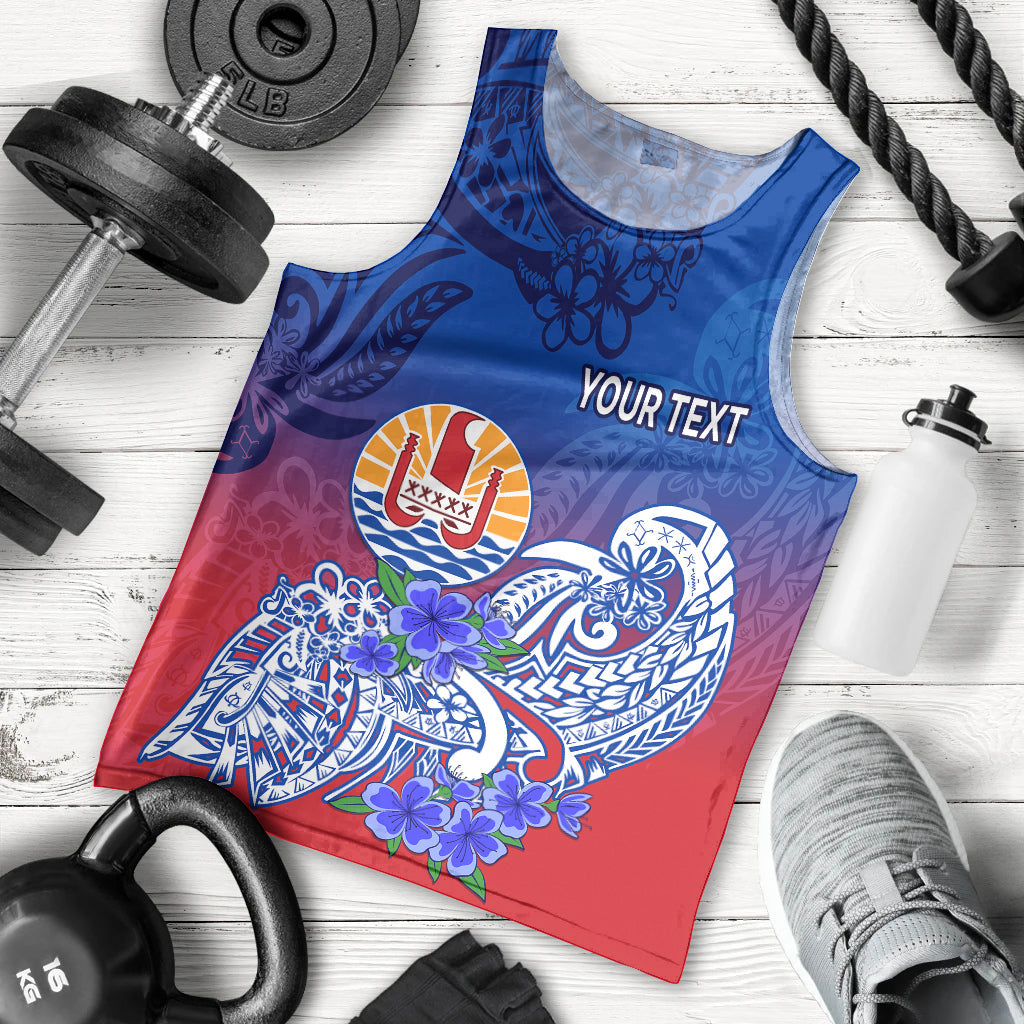 Custom Personalised Tahiti Men Tank Top Polynesian Floral Tribal