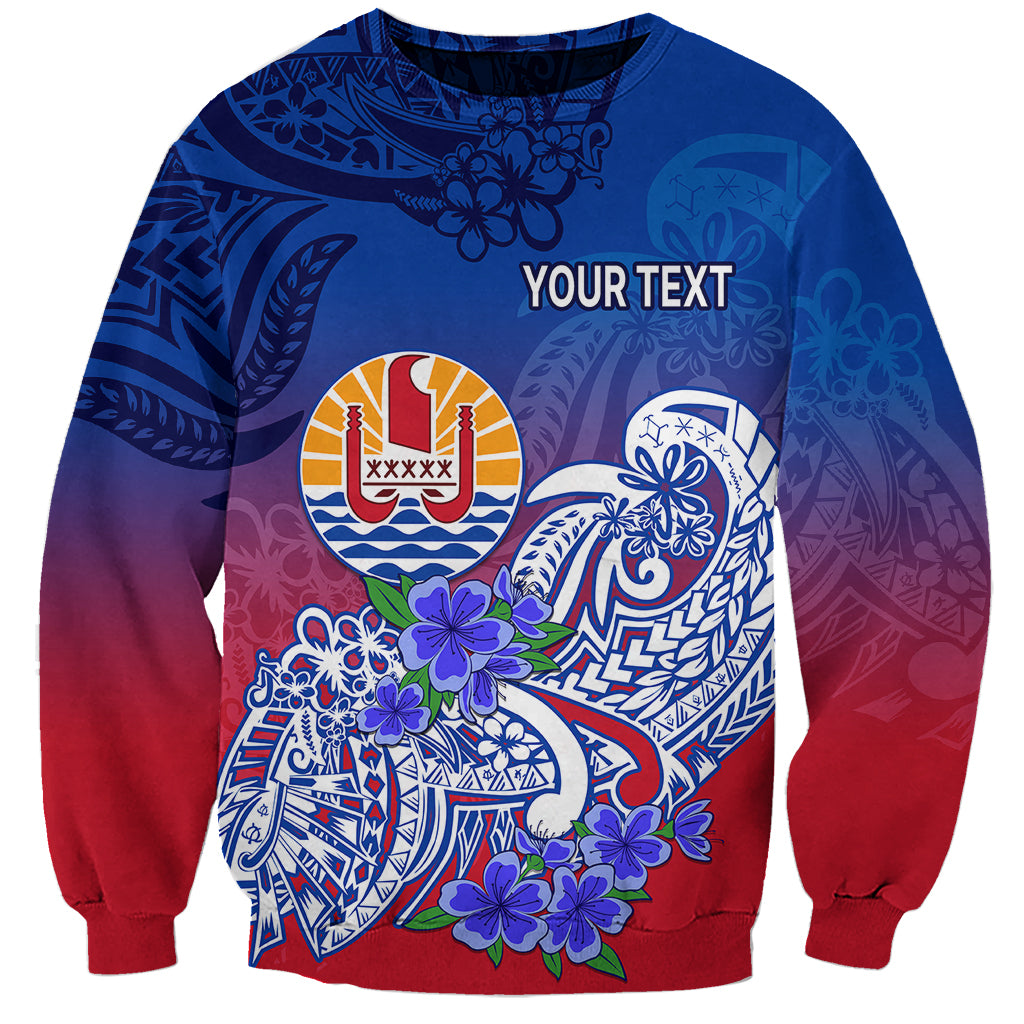 Custom Personalised Tahiti Sweatshirt Polynesian Floral Tribal