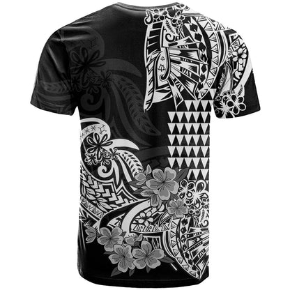 Hawaii Kakau T Shirt Polynesian Floral Tribal Black Version