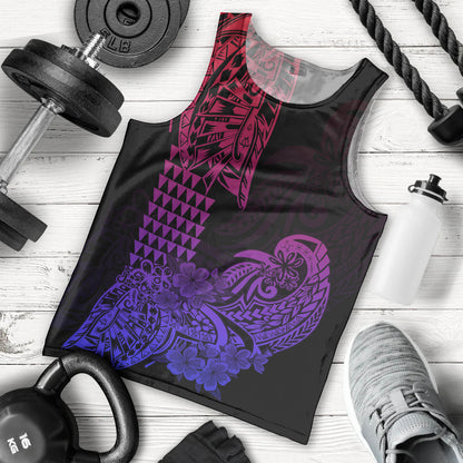 Hawaii Kakau Men Tank Top Polynesian Floral Tribal Gradient Version