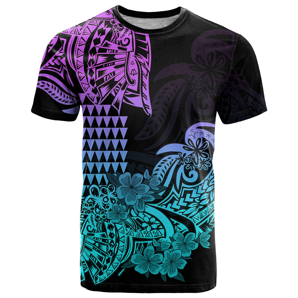 Hawaii Kakau T Shirt Polynesian Floral Tribal Heliotrope Version