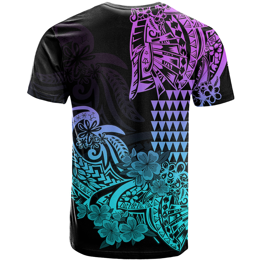 Hawaii Kakau T Shirt Polynesian Floral Tribal Heliotrope Version