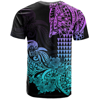 Hawaii Kakau T Shirt Polynesian Floral Tribal Heliotrope Version