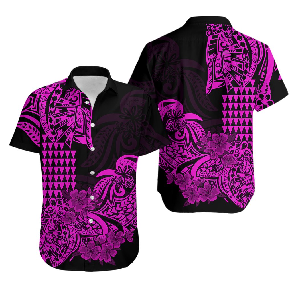 Hawaii Kakau Hawaiian Shirt Polynesian Floral Tribal Purple Version