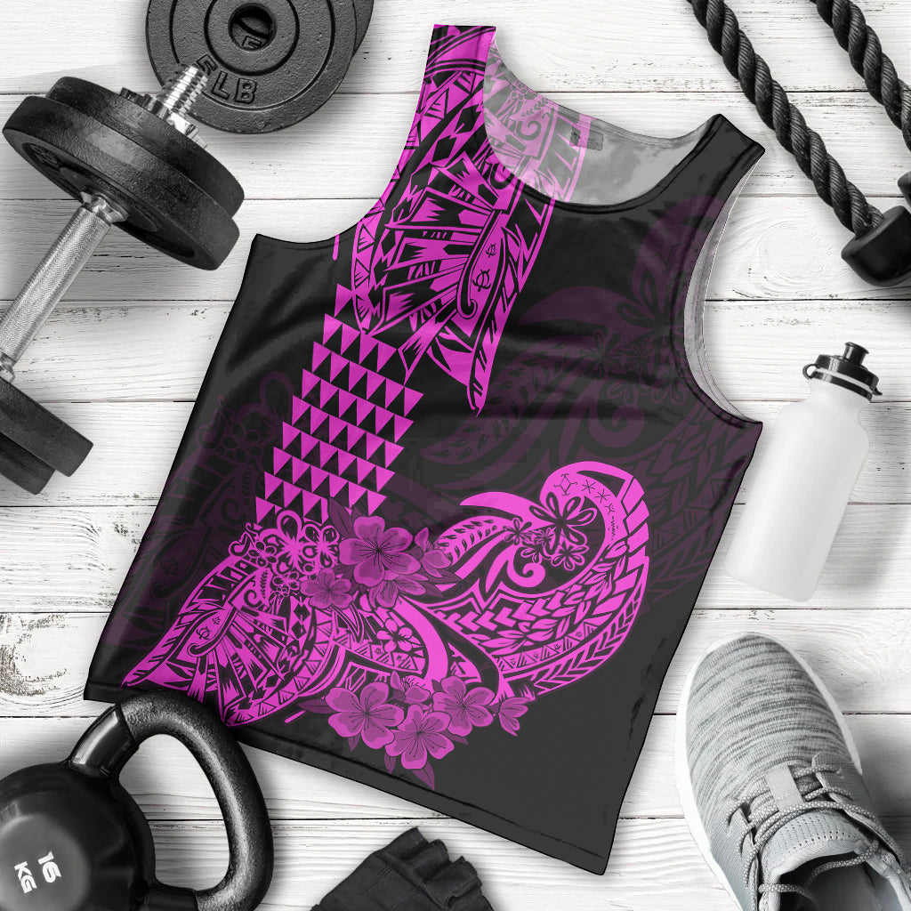 Hawaii Kakau Men Tank Top Polynesian Floral Tribal Purple Version