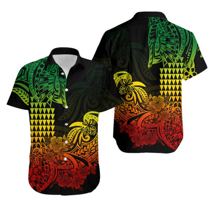 Hawaii Kakau Hawaiian Shirt Polynesian Floral Tribal Reggae Version