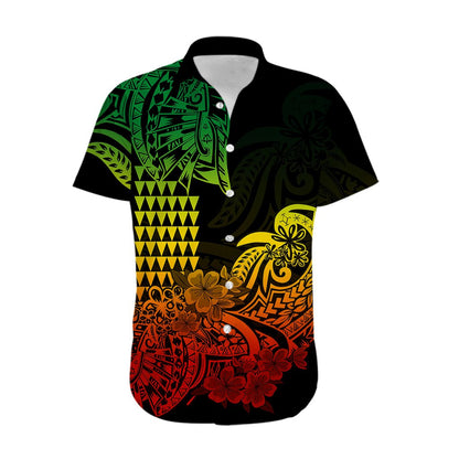 Hawaii Kakau Hawaiian Shirt Polynesian Floral Tribal Reggae Version