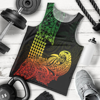 Hawaii Kakau Men Tank Top Polynesian Floral Tribal Reggae Version