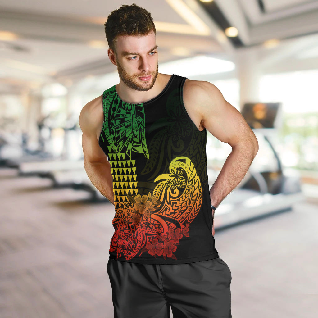 Hawaii Kakau Men Tank Top Polynesian Floral Tribal Reggae Version