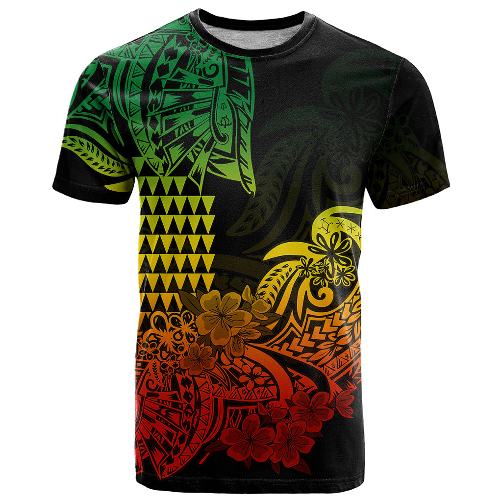 Hawaii Kakau T Shirt Polynesian Floral Tribal Reggae Version