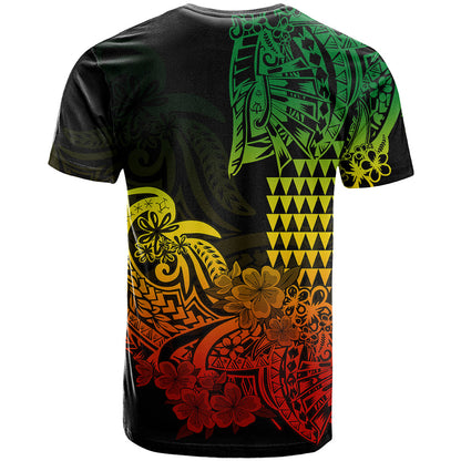 Hawaii Kakau T Shirt Polynesian Floral Tribal Reggae Version