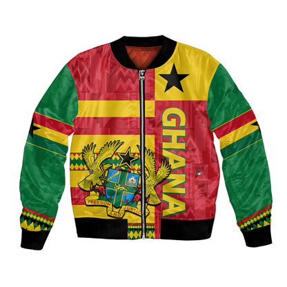 Custom Ghana Bomber Jacket Republic Day - African Kitenge Style