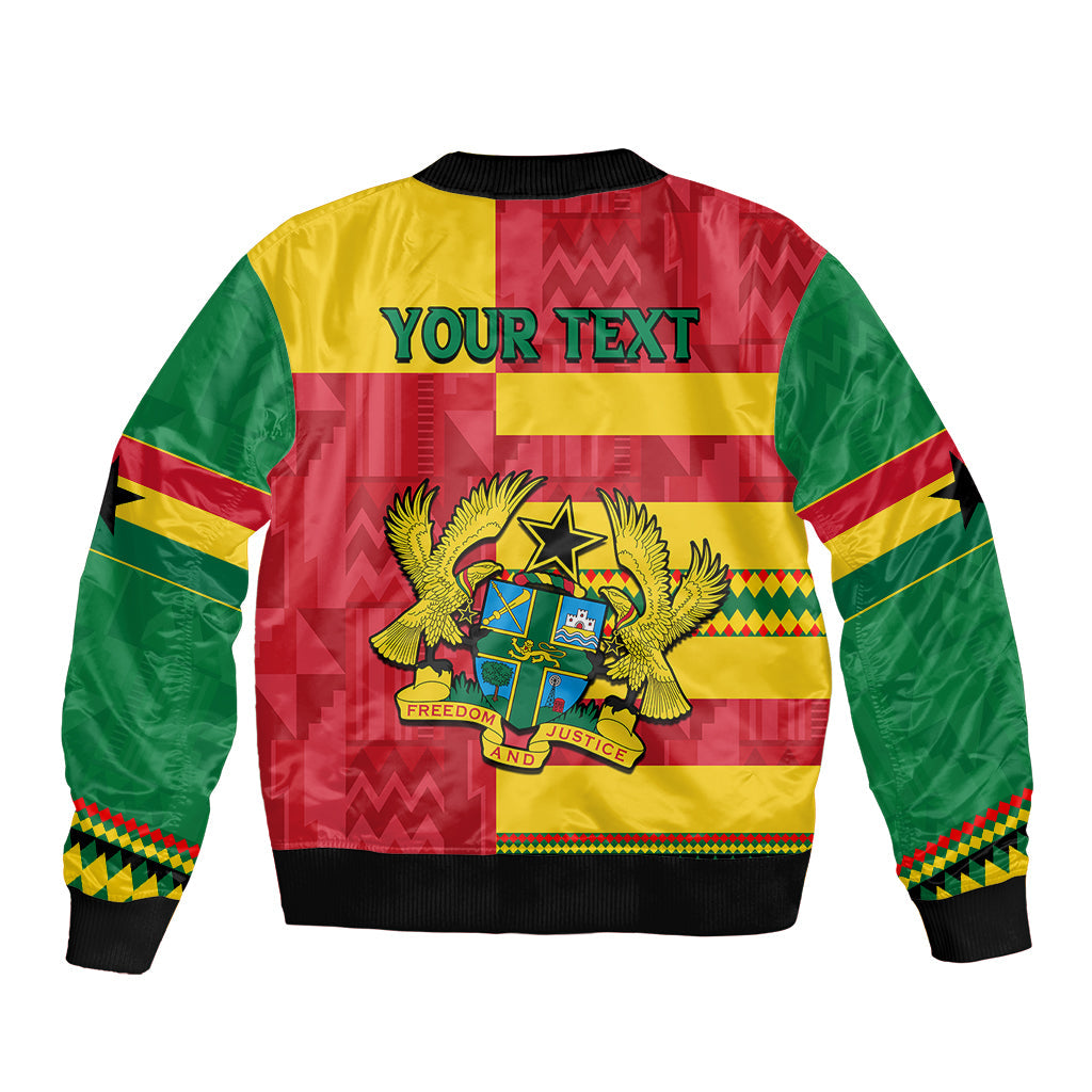 Custom Ghana Bomber Jacket Republic Day - African Kitenge Style