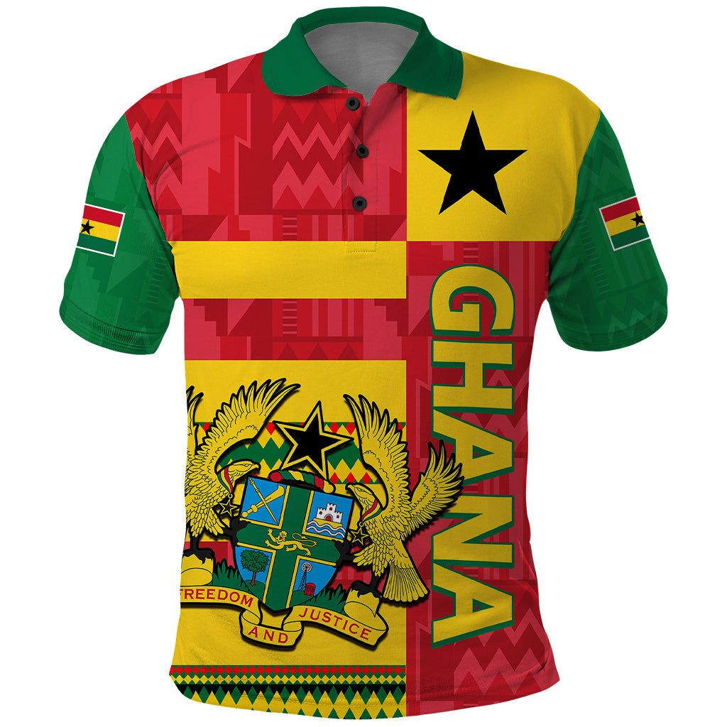 Custom Ghana Polo Shirt Republic Day - African Kitenge Style