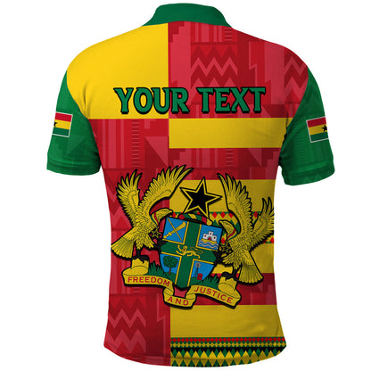 Custom Ghana Polo Shirt Republic Day - African Kitenge Style