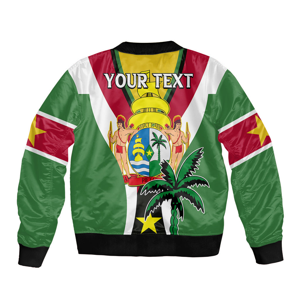 Custom Suriname Sleeve Zip Bomber Jacket Emancipation Day
