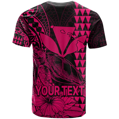 (Custom Personalised) Kakau Polynesian Tribal Hawaiian Turtle with Kanaka Maoli Pink T Shirt