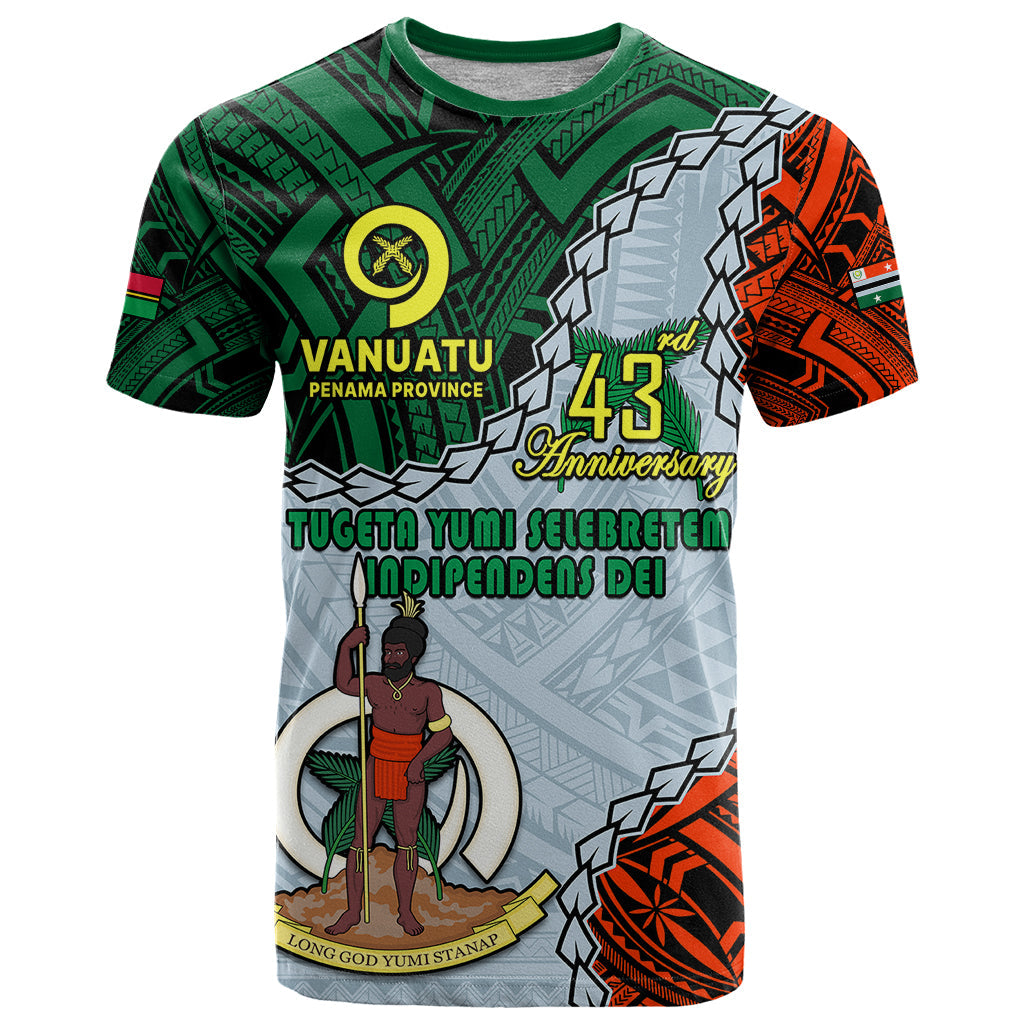 Polynesian Penama Province 43rd Anniversary Vanuatu T Shirt Tugeta Yumi Selebretem Indipendens Dei