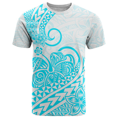 Polynesian T Shirt Tribal Tattoo Aqua Screen Color