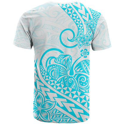 Polynesian T Shirt Tribal Tattoo Aqua Screen Color