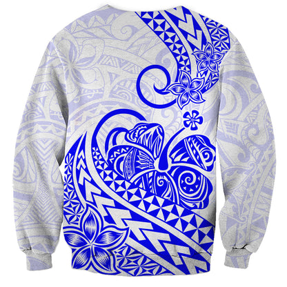 Polynesian Sweatshirt Tribal Tattoo Blue Screen Color