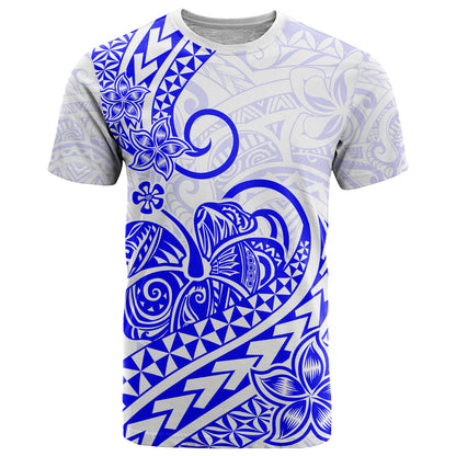Polynesian T Shirt Tribal Tattoo Blue Screen Color