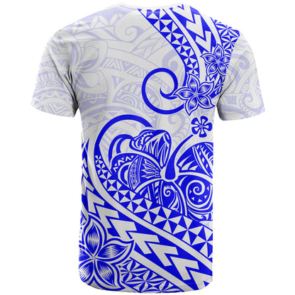 Polynesian T Shirt Tribal Tattoo Blue Screen Color