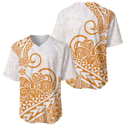 Polynesian Baseball Jersey Tribal Tattoo Gold Screen Color
