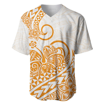 Polynesian Baseball Jersey Tribal Tattoo Gold Screen Color