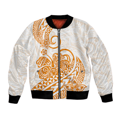 Polynesian Bomber Jacket Tribal Tattoo Gold Screen Color