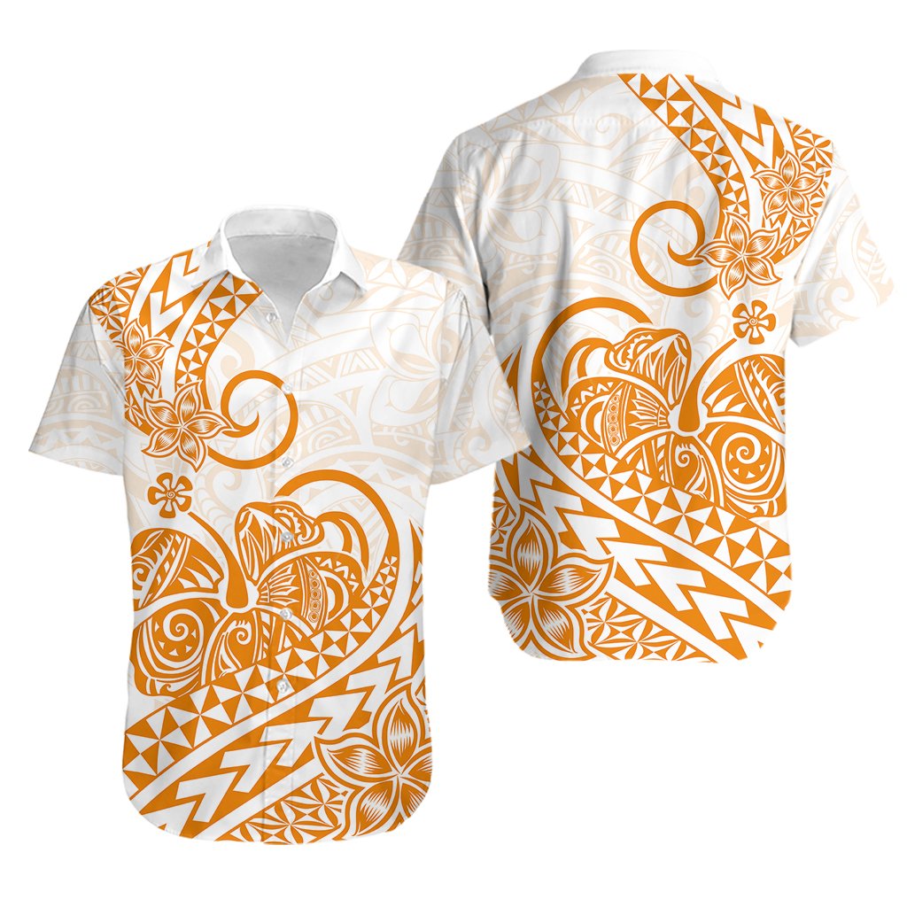 Polynesian Hawaiian Shirt Tribal Tattoo Gold Screen Color