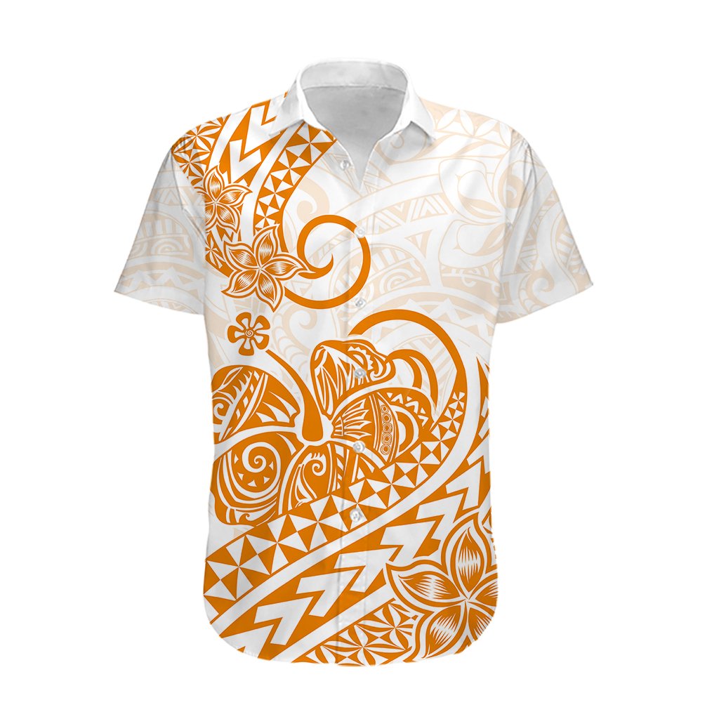 Polynesian Hawaiian Shirt Tribal Tattoo Gold Screen Color